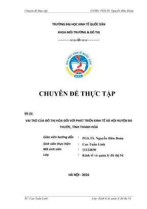 Vai trò của đô thị hóa đối với phát triển kinh tế xã hội 