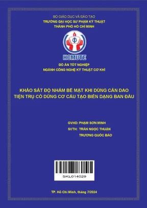 Khảo sát độ nhám bề mặt khi tiện trụ với cán dao có cơ