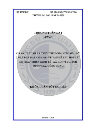 Sửa đổi Luật Đất Đai 2013: Thu hồi đất vì lợi ích quốc 