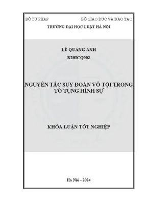 Nguyên tắc suy đoán vô tội trong tố tụng hình sự - Hướng 