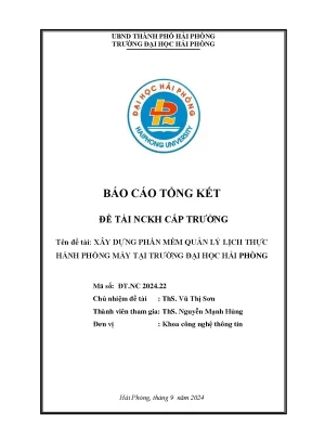 Phần mềm quản lý lịch thực hành phòng máy tại Đại học