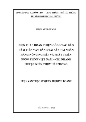 Biện pháp hoàn thiện công tác bảo đảm tiền vay tại Ngân