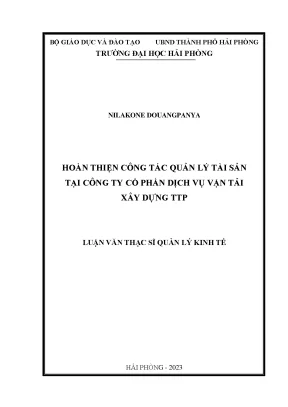 Hoàn thiện công tác quản lý tài sản tại công ty cổ phần