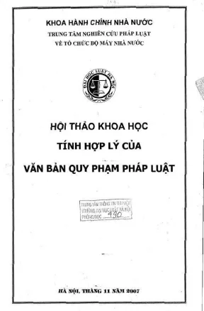 Kỷ yếu hội thảo khoa học: Tính hợp lý của văn bản quy