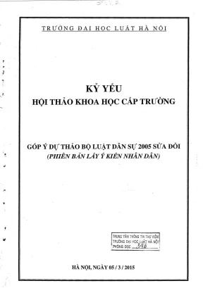 Kỷ yếu hội thảo khoa học góp ý dự thảo Bộ luật Dân sự