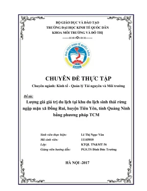 Phương pháp TCM lượng giá giá trị du lịch tại rừng ngập 