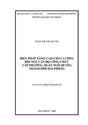 Biện pháp nâng cao chất lượng đội ngũ cán bộ công chức