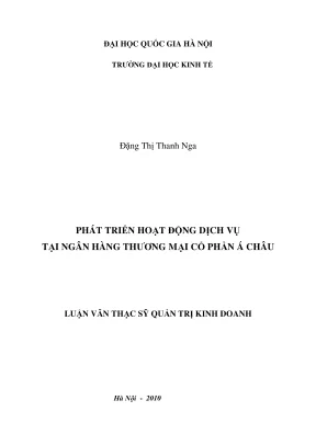 Luận Văn Thạc Sĩ Quản Trị Kinh Doanh: Phát Triển Dịch Vụ