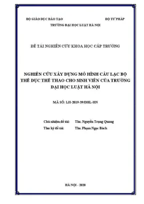Nghiên cứu xây dựng mô hình câu lạc bộ thể dục thể thao 