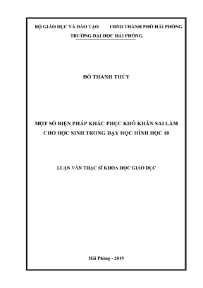 Luận Văn Thạc Sĩ: Phương Pháp Dạy Học Toán - Khắc Phục