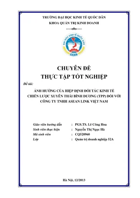 Ảnh hưởng của Hiệp định TPP đến công ty TNHH ASEAN Link