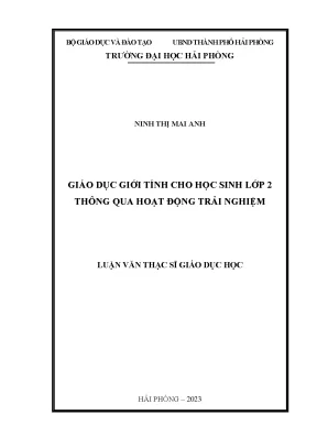 Giáo dục giới tính cho học sinh lớp 2 qua hoạt động trải