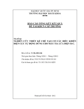 Nghiên cứu thiết kế cơ cấu điều khiển điện cực tự động 