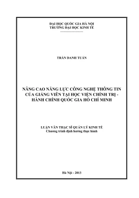 Nâng cao năng lực CNTT cho giảng viên tại Học viện Chính