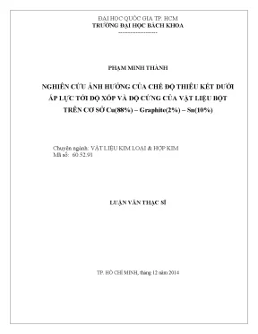 Nghiên cứu ảnh hưởng chế độ thiêu kết dưới áp lực lên độ