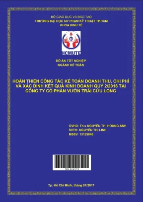 Hoàn thiện kế toán doanh thu, chi phí và xác định kết