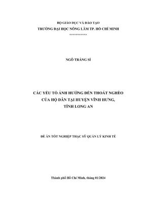Luận văn thạc sĩ: Yếu tố ảnh hưởng đến thoát nghèo hộ