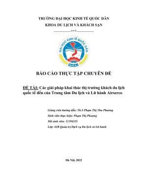 Giải pháp khai thác thị trường khách du lịch quốc tế cho 
