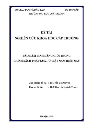 Nghiên cứu bảo đảm bình đẳng giới trong chính sách pháp 