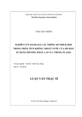 Nghiên cứu đánh giá thông số tối ưu trong phân tích