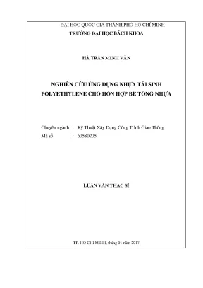 Nghiên cứu ứng dụng nhựa tái sinh polyethylene trong bê