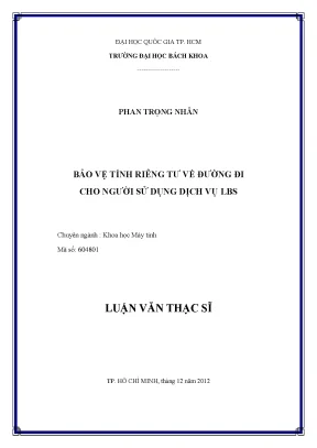 Luận Văn Thạc Sĩ Khoa Học Máy Tính: Bảo Vệ Tính Riêng Tư
