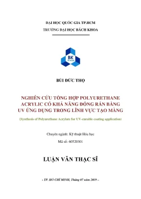 Nghiên cứu tổng hợp polyurethane acrylic đóng rắn UV ứng