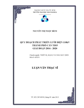 Luận Văn Thạc Sĩ: Quy Hoạch Phát Triển Lưới Điện 110kV