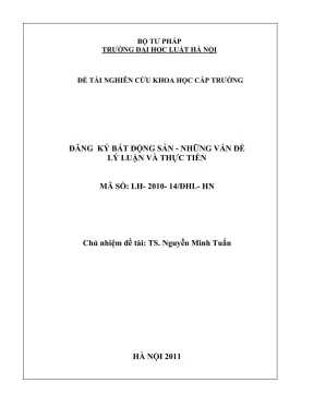 Nghiên cứu lý luận và thực tiễn về đăng ký bất động sản
