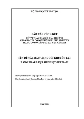 Báo cáo tổng kết đề tài bảo vệ người khuyết tật qua pháp