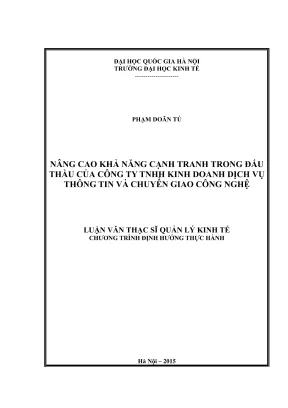 Luận Văn Thạc Sĩ: Nâng Cao Khả Năng Cạnh Tranh Trong Đấu