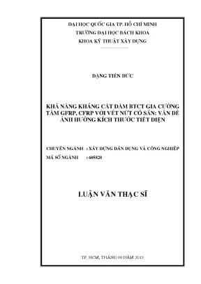 Nghiên cứu khả năng kháng cắt dầm BTCT gia cường GFRP