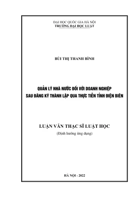 Luận văn thạc sĩ: Quản lý nhà nước đối với doanh nghiệp