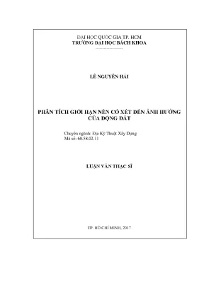 Phân Tích Giới Hạn Nền Địa Kỹ Thuật Xây Dựng Dưới Ảnh