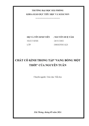 Khóa luận tốt nghiệp: Giáo dục tiểu học và chất cổ kính