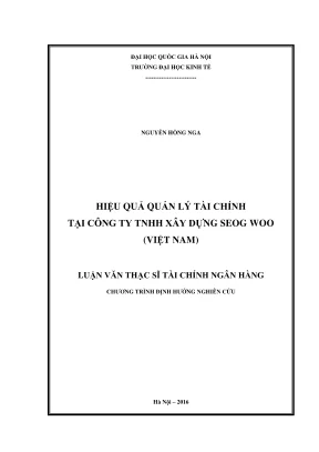 Hiệu quả quản lý tài chính tại công ty TNHH Xây dựng