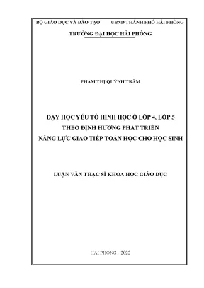 Luận Văn Thạc Sĩ: Dạy Học Yếu Tố Hình Học Lớp 4-5 Phát