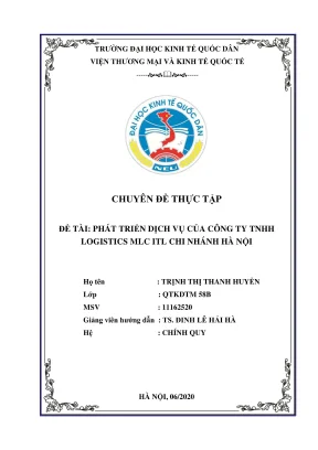 Chuyên đề thực tập phát triển dịch vụ logistics tại MLC 