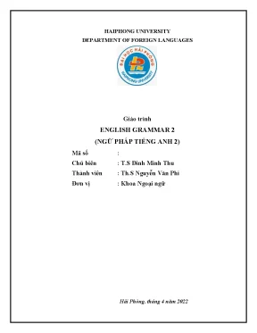 Giáo Trình Ngữ Pháp Tiếng Anh 2 - Học Tiếng Anh Hiệu Quả