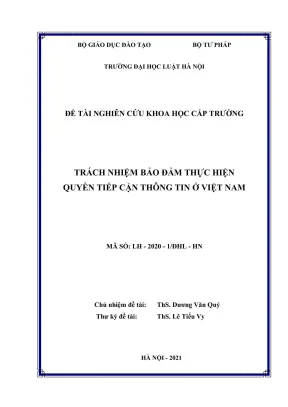 Nghiên cứu trách nhiệm bảo đảm quyền tiếp cận thông tin