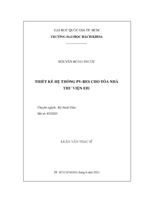 Luận Văn Thạc Sĩ Kỹ Thuật Điện: Thiết Kế Hệ Thống PVBES