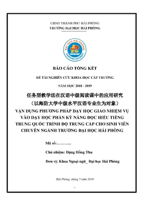 Phương pháp dạy học giao nhiệm vụ trong đọc hiểu tiếng