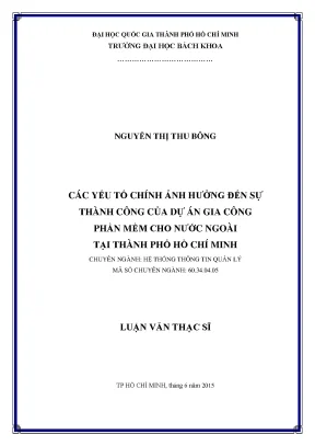 Các yếu tố chính ảnh hưởng đến thành công dự án gia công
