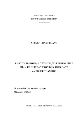 Phân tích giới hạn nền xây dựng bằng phương pháp phần tử