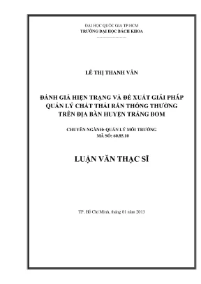 Đánh Giá Hiện Trạng Và Giải Pháp Quản Lý Chất Thải Rắn