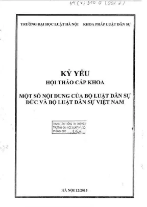 So sánh Bộ luật Dân sự Đức và Việt Nam: Kỷ yếu Hội thảo 