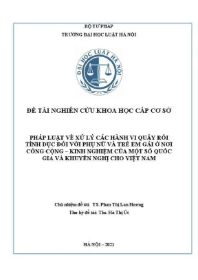 Nghiên cứu pháp luật về xử lý quấy rối tình dục với phụ