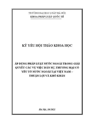 Áp Dụng Pháp Luật Nước Ngoài Trong Giải Quyết Vụ Việc 