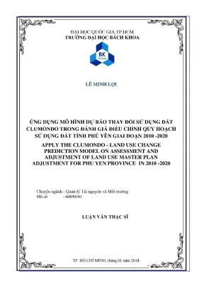 Ứng Dụng Mô Hình CLUMondo Dự Báo Thay Đổi Sử Dụng Đất Để