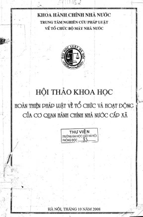 Hoàn thiện pháp luật về tổ chức và hoạt động cơ quan